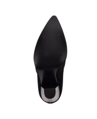 NINE WEST Womens Black Embellished Sera Pointed Toe Block Heel Slip On Leather Dress Booties M
