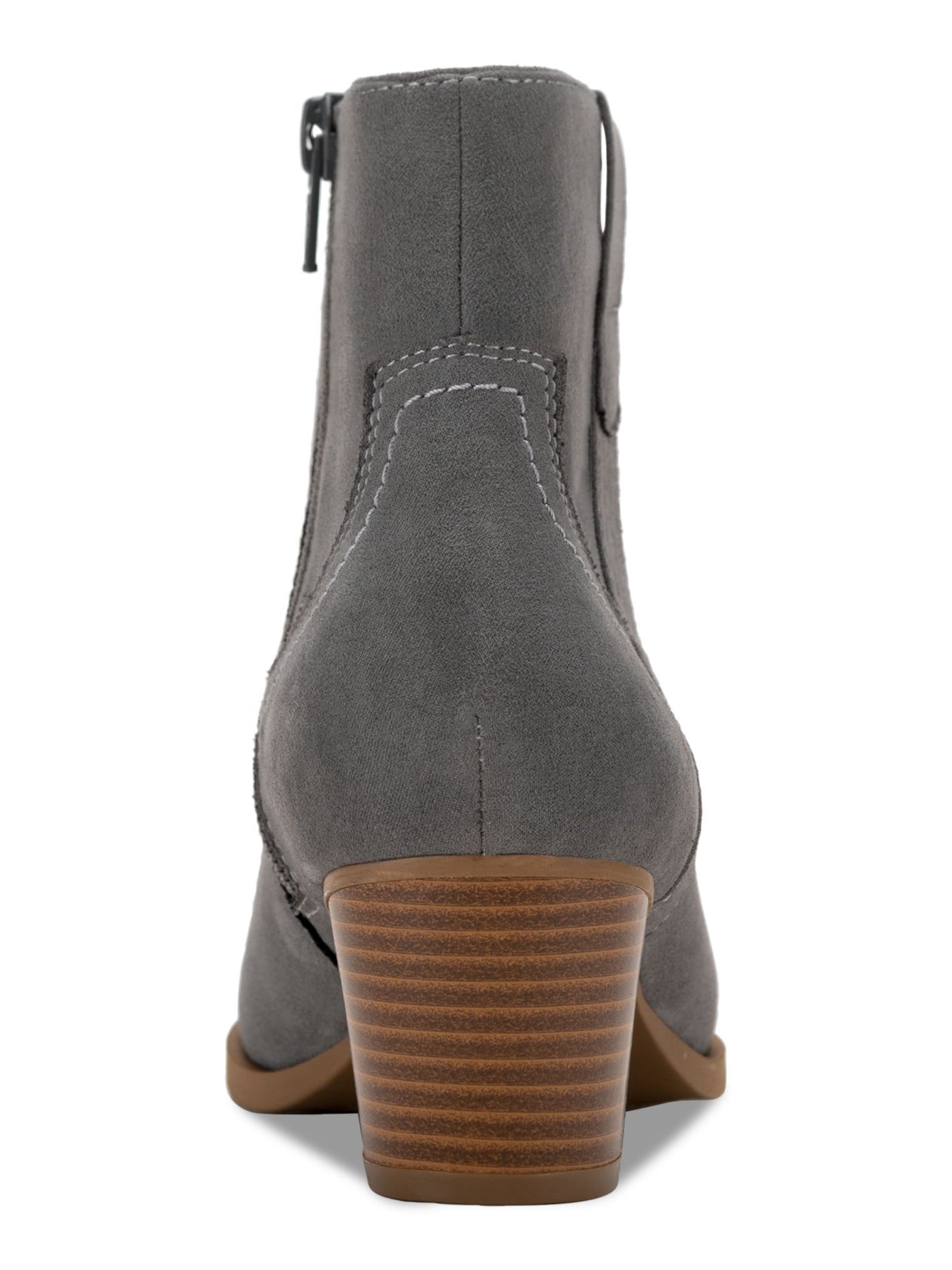 STYLE & COMPANY Womens Gray Cushioned Perriee Almond Toe Block Heel Zip-Up Western Boot 10 M