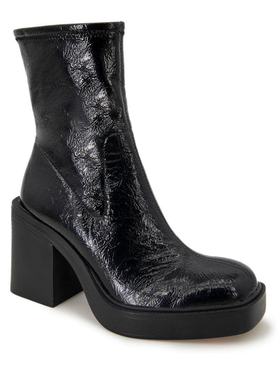KENNETH COLE NEW YORK Womens Black 1" Platform Stretch Amber Square Toe Block Heel Dress Booties 10