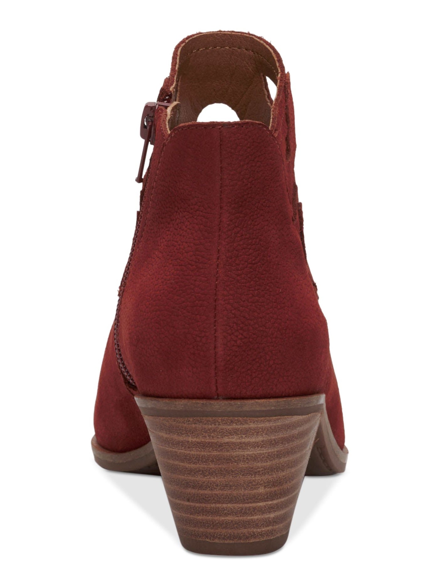 LUCKY BRAND Womens Burgundy Padded Cut Out Gezana Pointed Toe Stacked Heel Zip-Up Booties 8.5 M