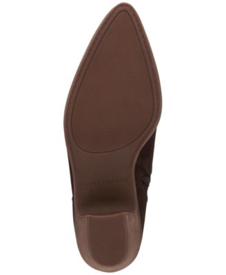 LUCKY BRAND Womens Brown Padded Cut Out Gezana Pointed Toe Stacked Heel Zip-Up Leather Booties M