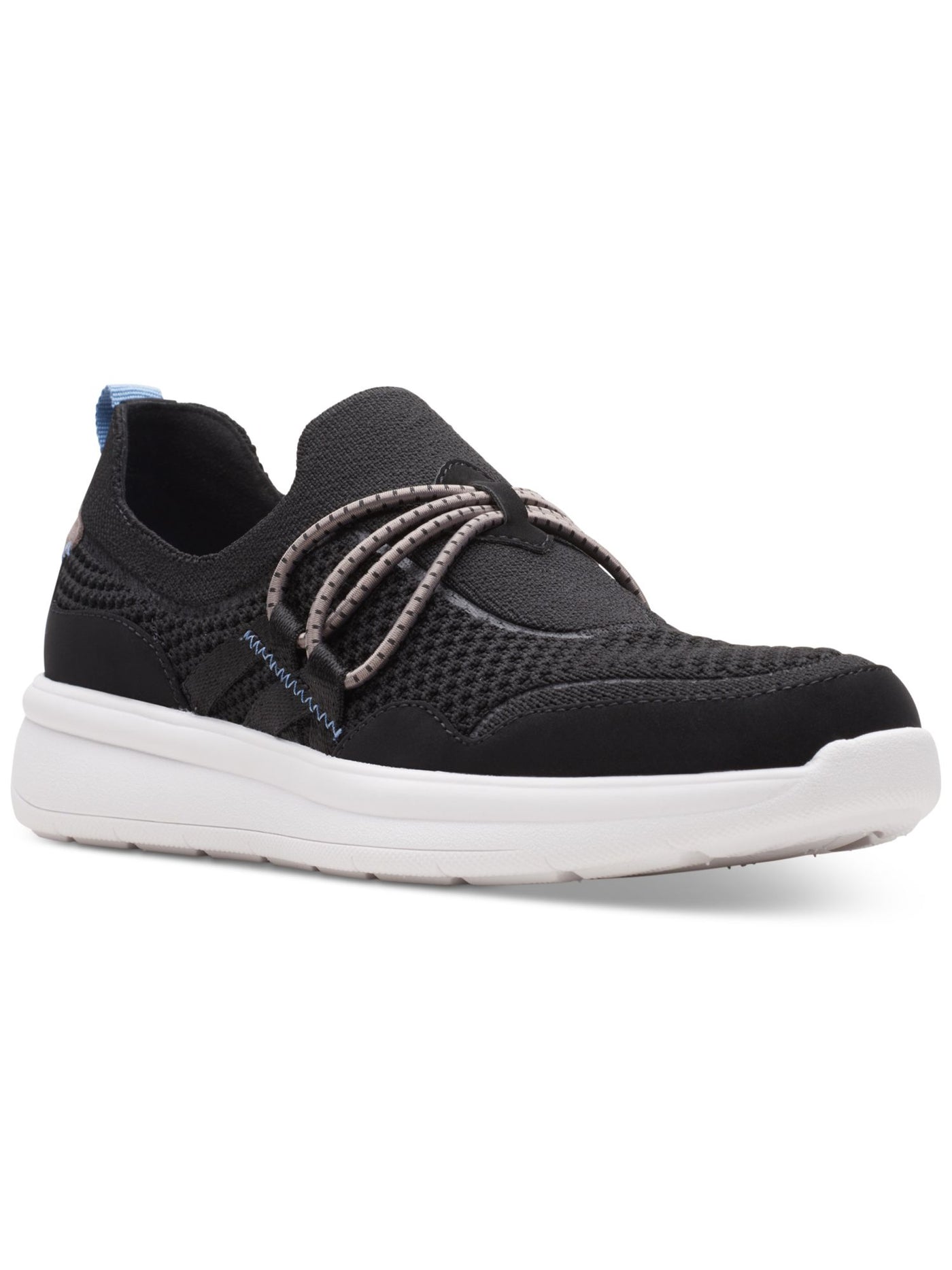 CLOUD STEPPERS BY CLARKS Womens Black Elastic Bands Breathable Cushioned Removable Insole Ezera Round Toe Wedge Slip On Sneakers Shoes 5.5 M
