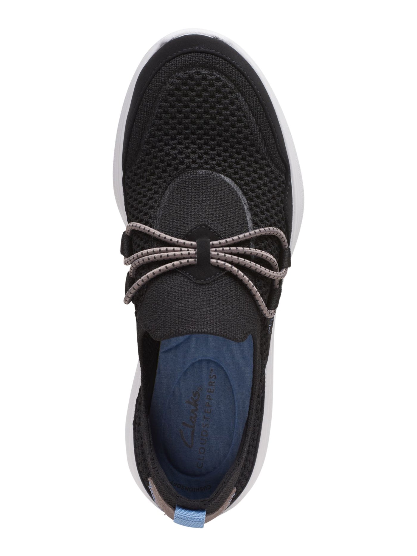 CLOUD STEPPERS BY CLARKS Womens Black Elastic Bands Breathable Cushioned Removable Insole Ezera Round Toe Wedge Slip On Sneakers Shoes 5.5 M