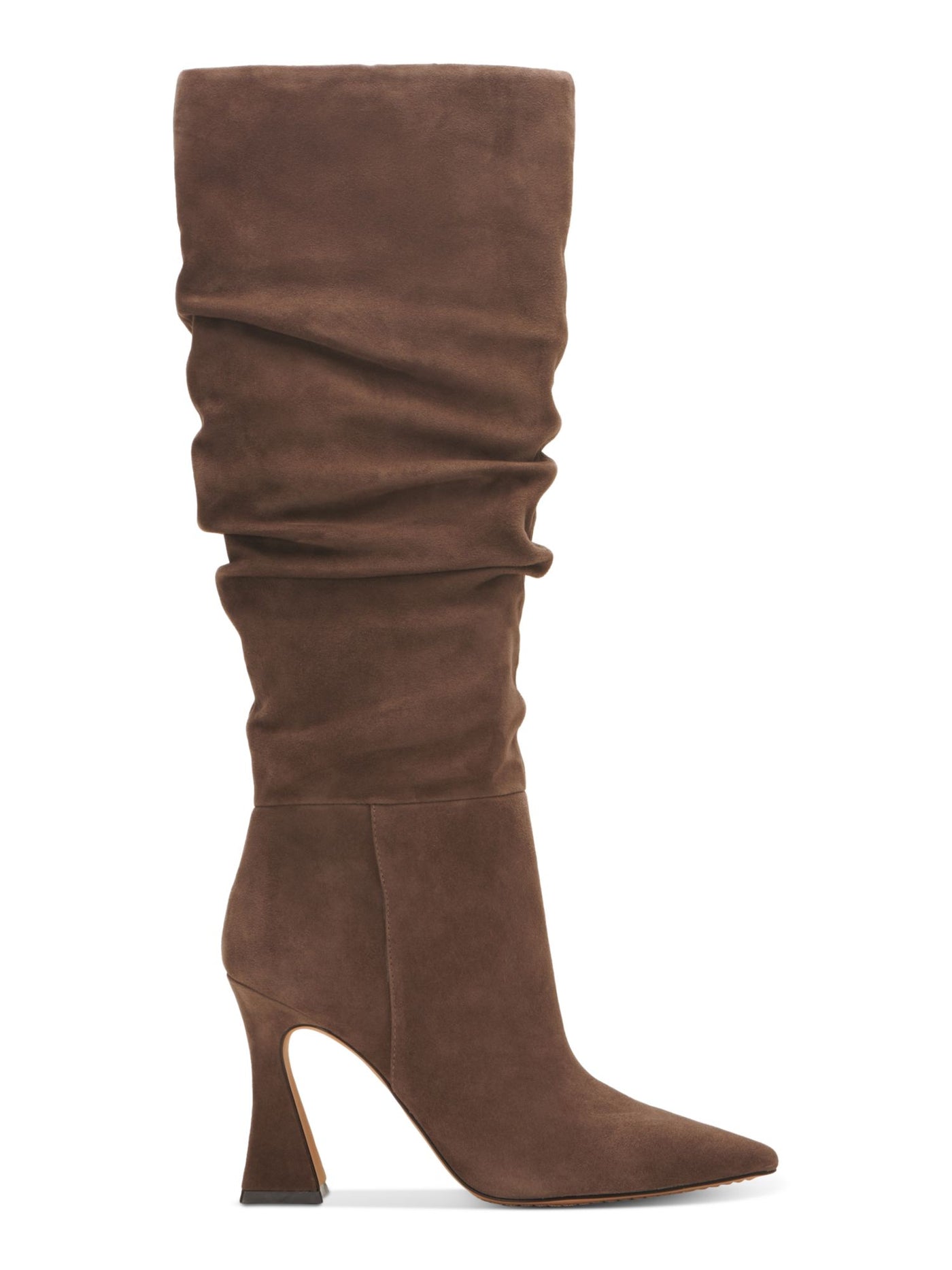 VINCE CAMUTO Womens Beige Cushioned Alinkay Pointy Toe Sculpted Heel Leather Dress Slouch Boot 6.5 M