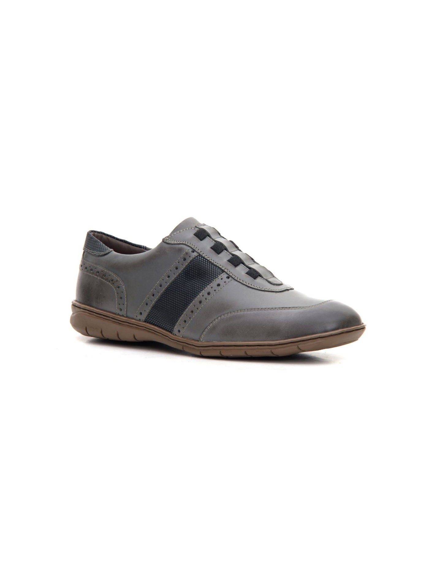 SANDRO MOSCOLONI Mens Gray Mixed Media Padded Danny Round Toe Slip On Leather Sneakers Shoes 11 D