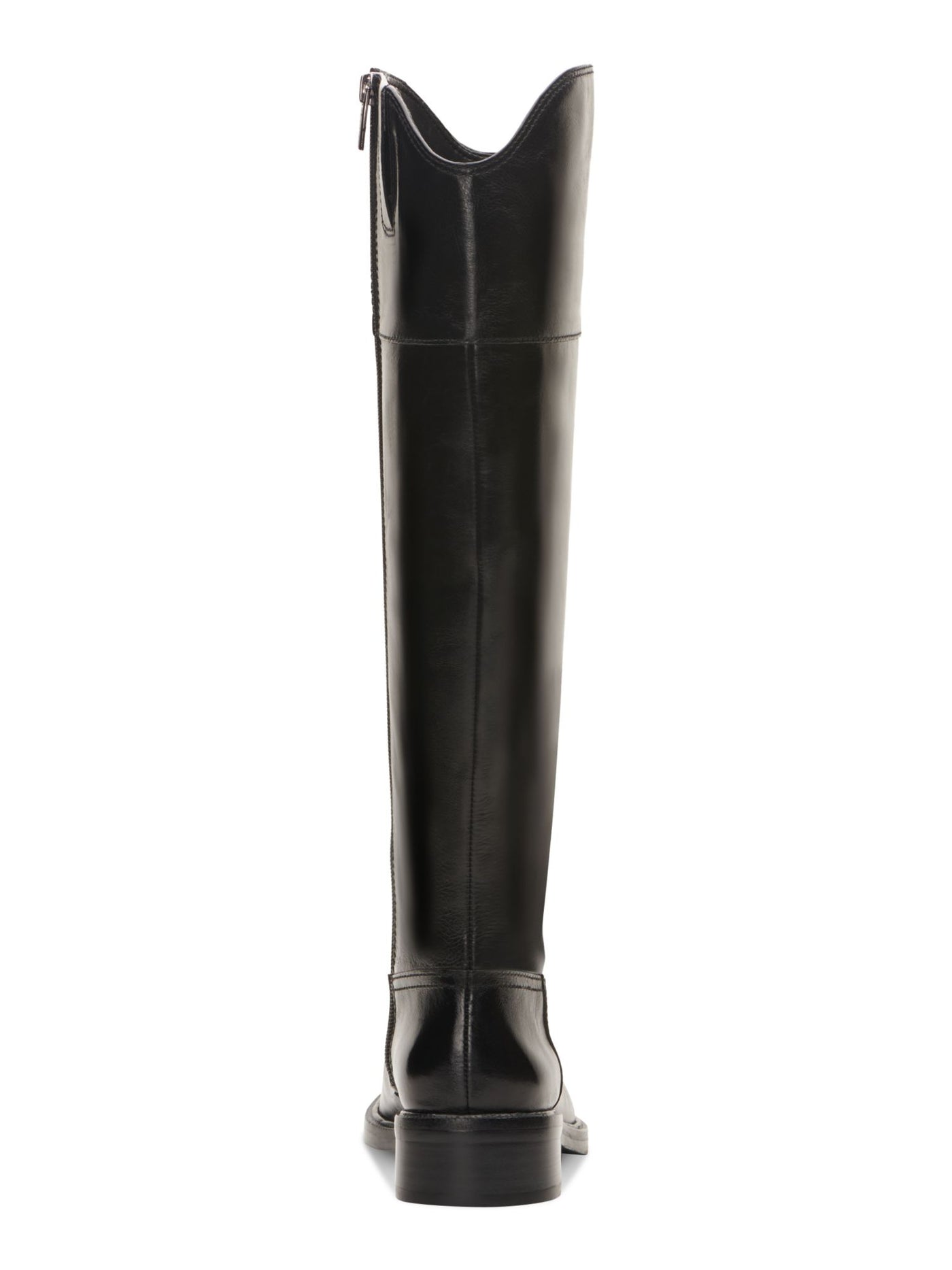 VINCE CAMUTO Womens Black Goring Padded Alfella Round Toe Block Heel Zip-Up Leather Riding Boot 9 M