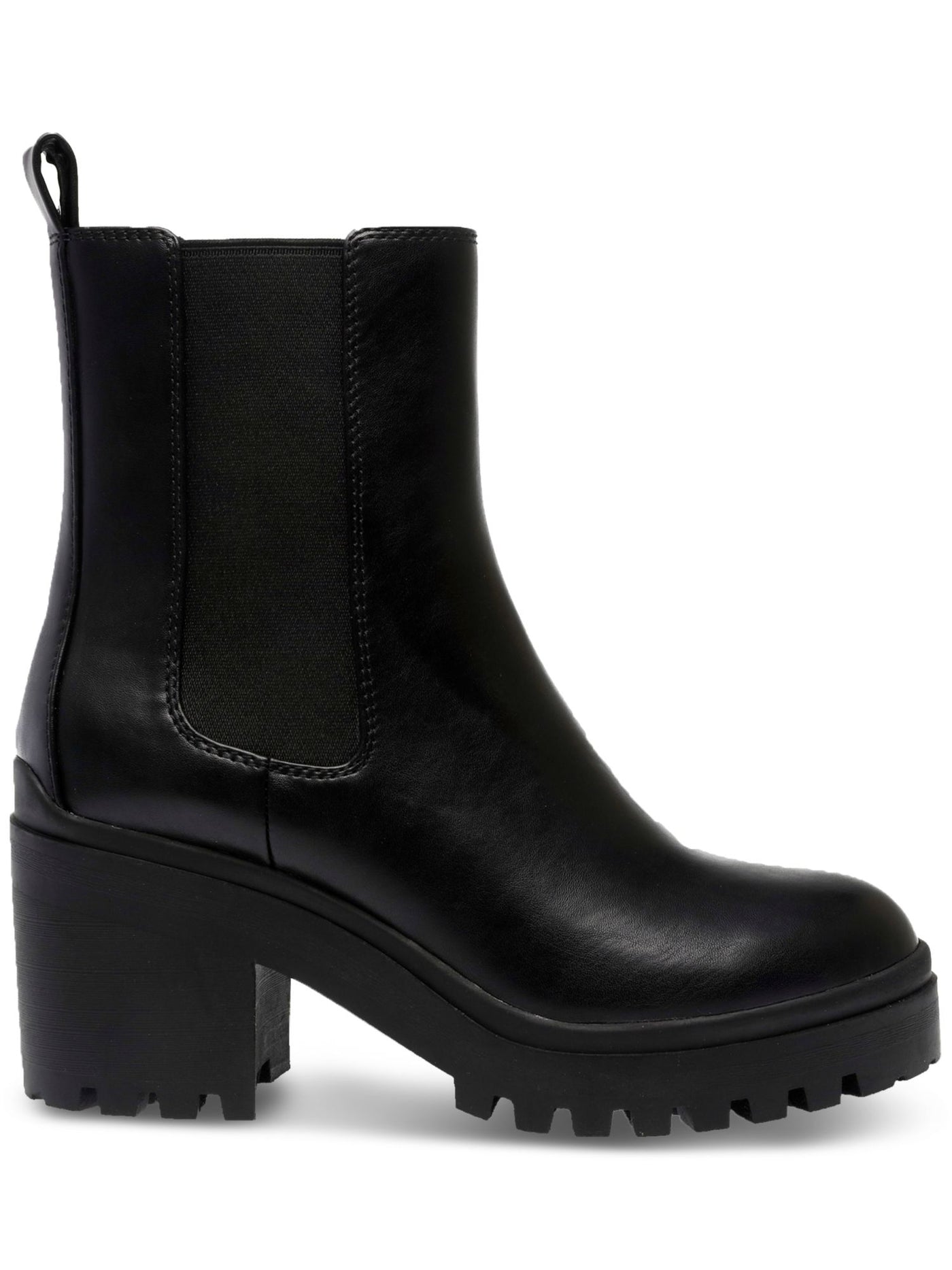 WILD PAIR Womens Black Treaded Goring Lug Sole Brooklan Almond Toe Zip-Up Chelsea Boot 11 M