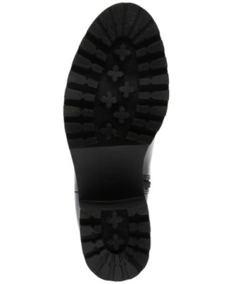 WILD PAIR Womens Black Treaded Goring Lug Sole Brooklan Almond Toe Zip-Up Chelsea Boot M