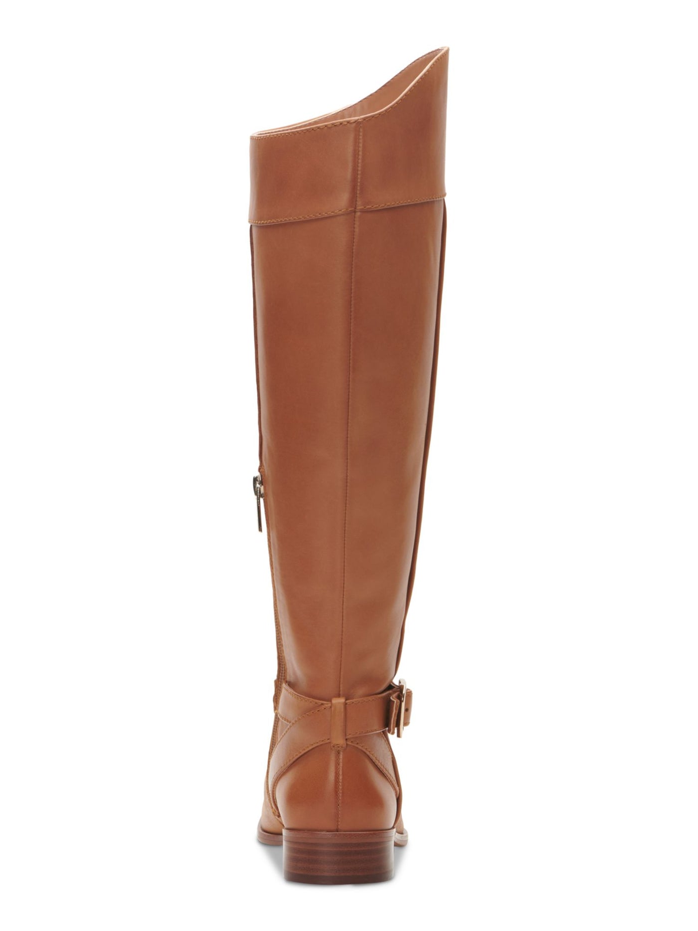 VINCE CAMUTO Womens Brown Buckle Accent Ovarlym Round Toe Block Heel Leather Riding Boot 6.5 M