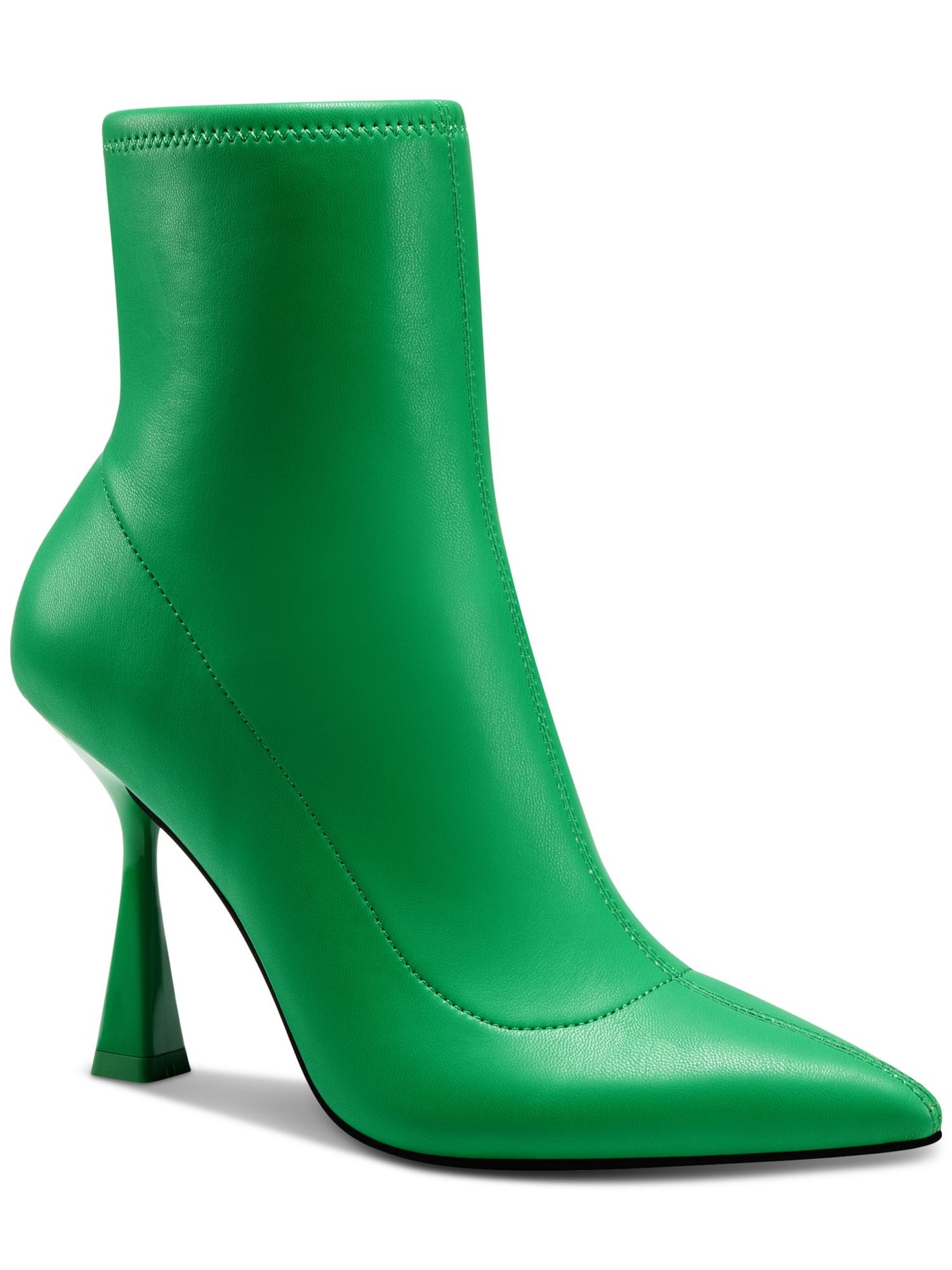 BAR III Womens Green Stretch Comfort Olevia Pointed Toe Flare Zip-Up Booties 5 M