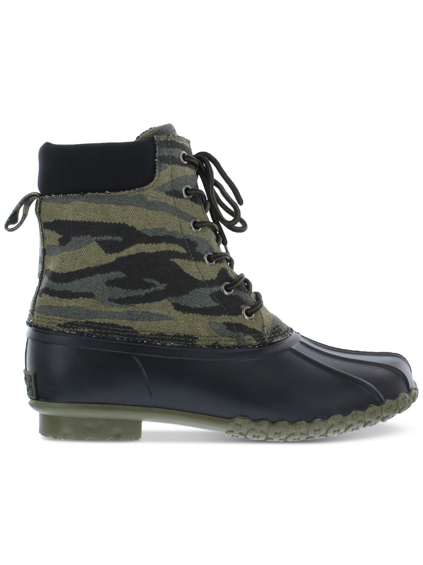 WEATHERPROOF VINTAGE Mens Black Camouflage Mixed Media Pull Tab Waterproof Adam Ll Round Toe Lace-Up Duck Boots 13 M