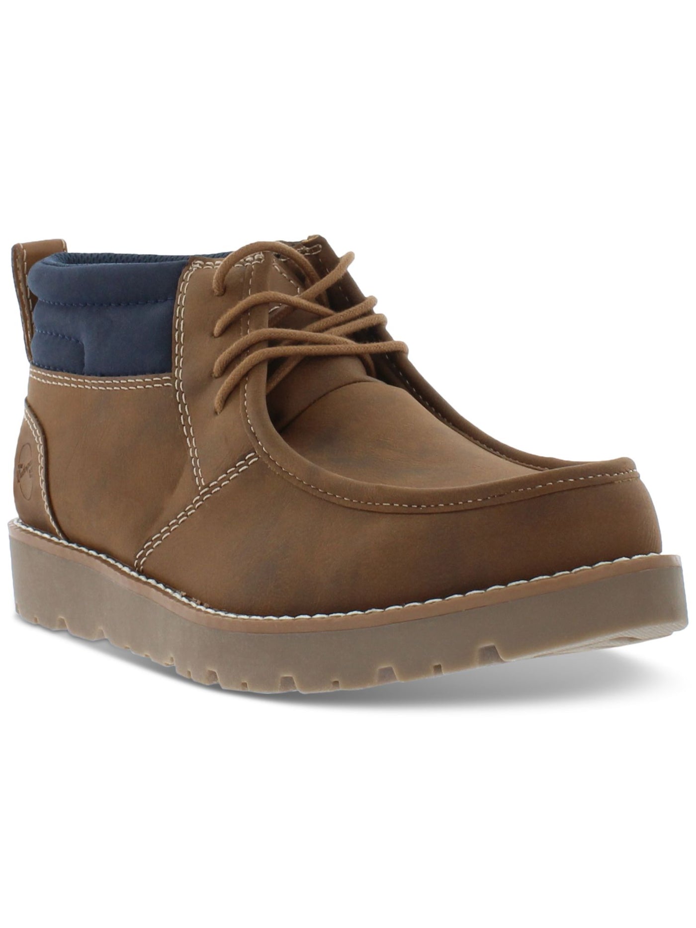 WEATHERPROOF VINTAGE Mens Tan Brown Pull Tab Padded Chester Round Toe Platform Lace-Up Chukka Boots 9 M