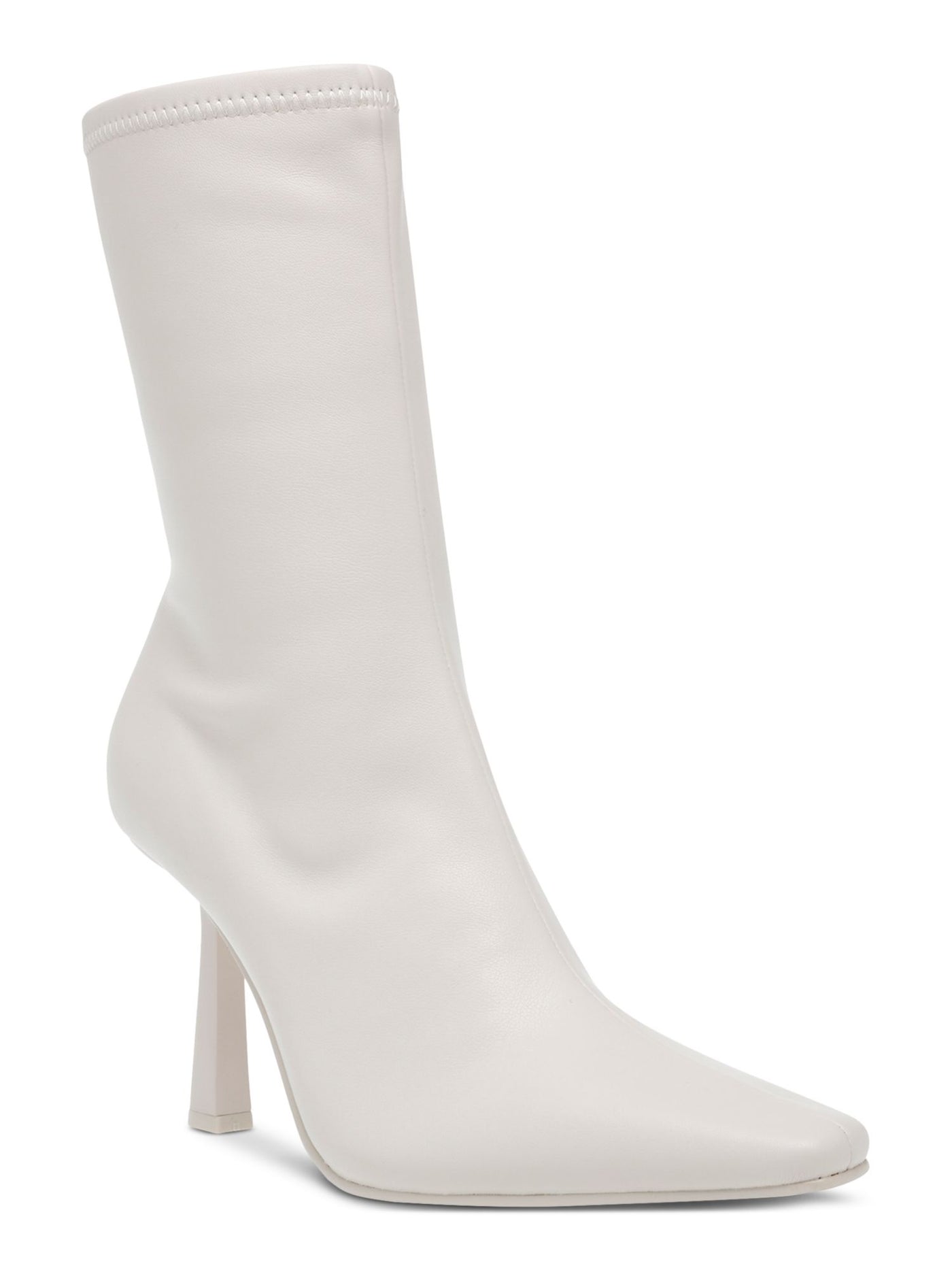 STEVE MADDEN Womens Ivory Stretch Vakay Pointed Toe Stiletto Zip-Up Booties 11 M