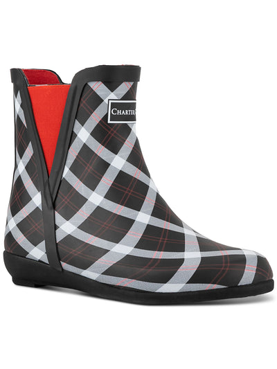 CHARTER CLUB Womens Black Plaid Removable Insole Goring Cloudburst Round Toe Rain Boots 5 M