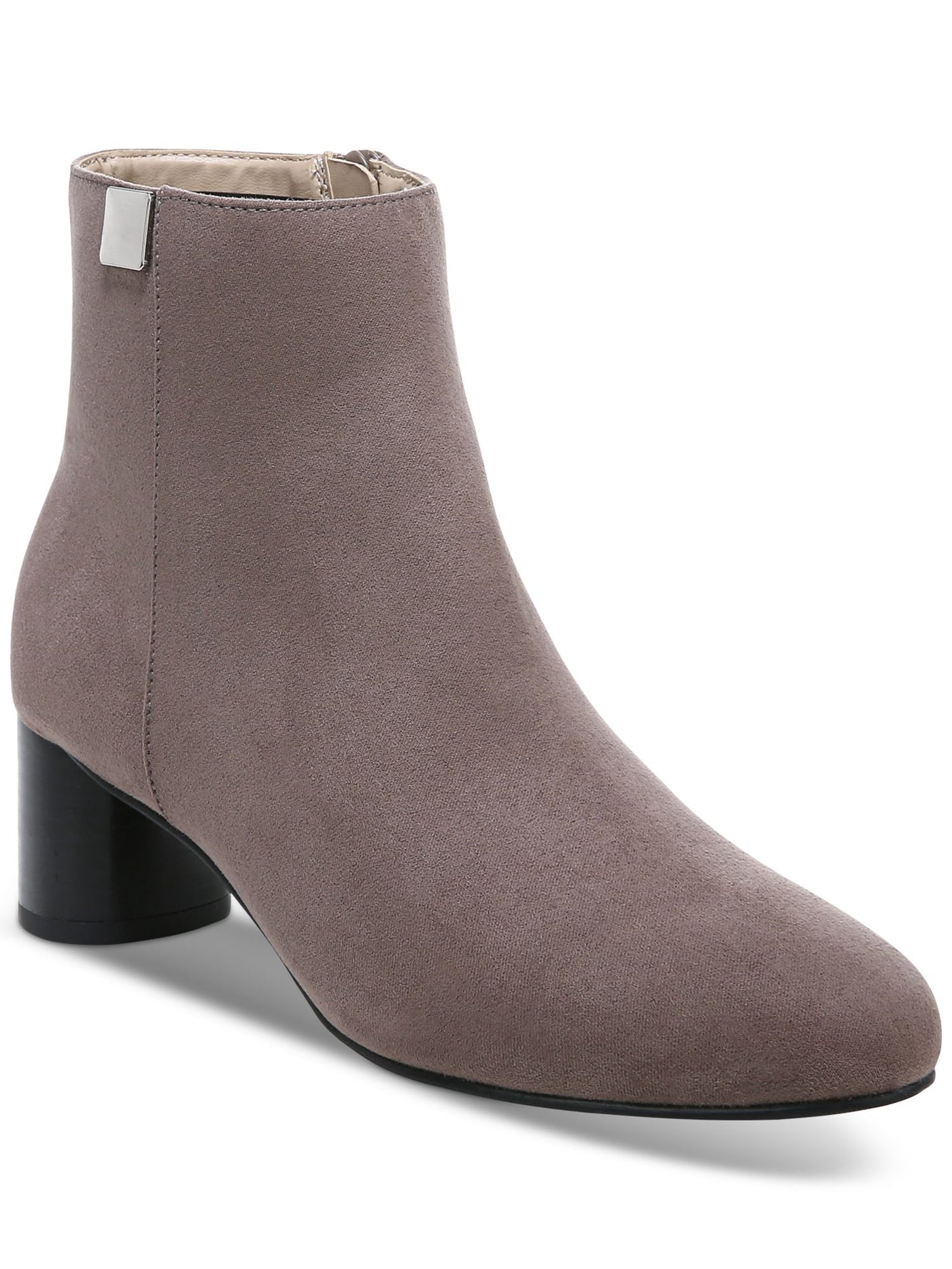 ALFANI Womens Beige Comfort Sylus Round Toe Block Heel Zip-Up Booties 11 M