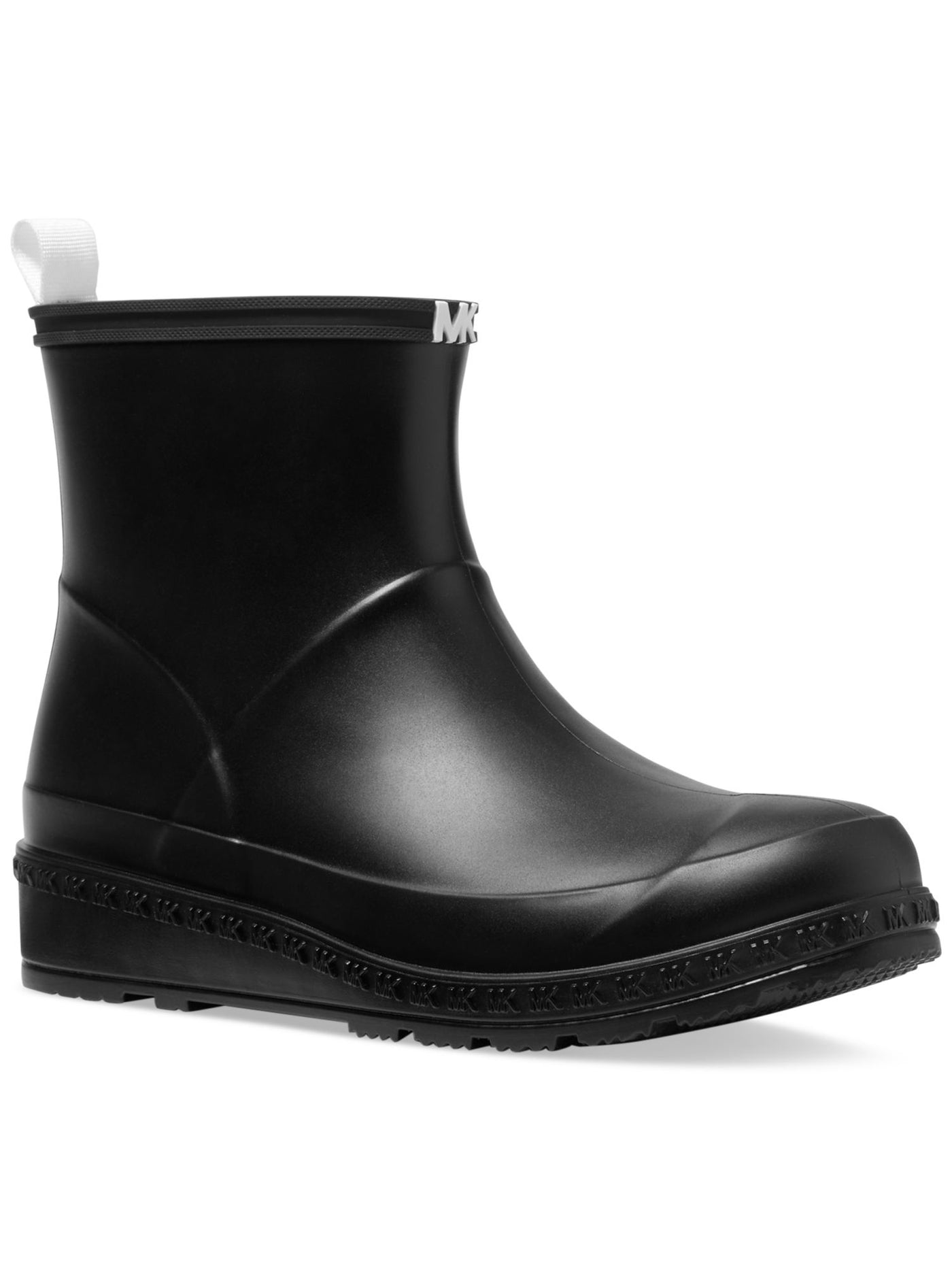 MICHAEL MICHAEL KORS Womens Black Back Pull-Tab Padded Waterproof Mac Round Toe Wedge Rain Boots 8