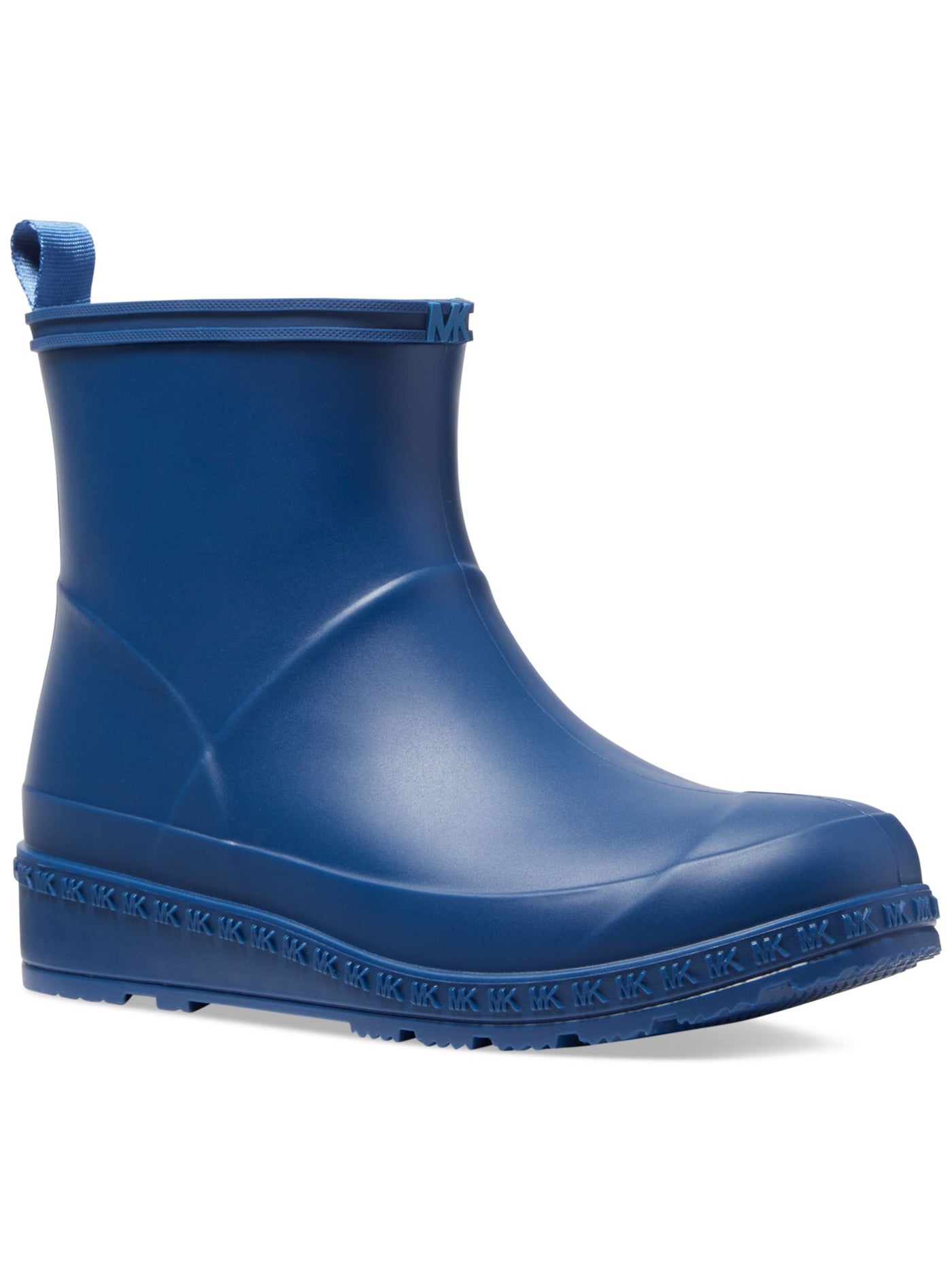 MICHAEL MICHAEL KORS Womens Blue Back Pull-Tab Padded Waterproof Mac Round Toe Wedge Rain Boots 10