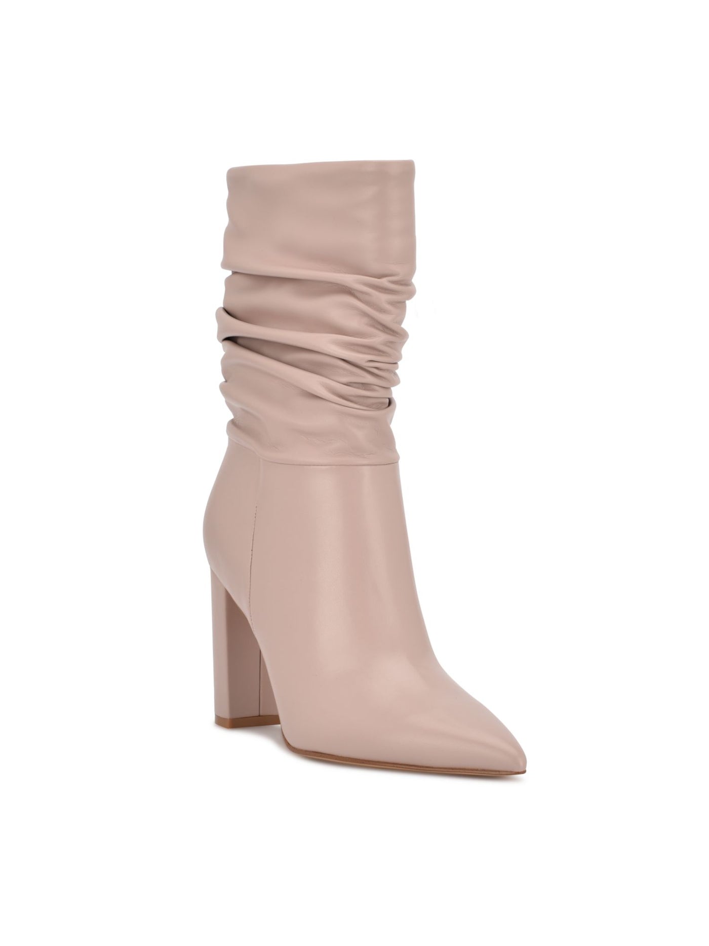 NINE WEST Womens Pink Padded Denner Pointed Toe Cone Heel Dress Slouch Boot 9.5 M