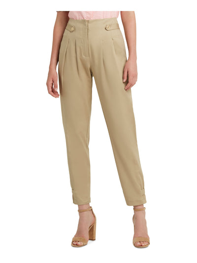 H HALSTON Womens Pocketed Hook And Bar Closure Wear To Work Straight leg Pants