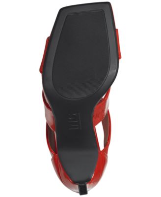 INC Womens Red Goring Padded Liana Square Toe Stiletto Zip-Up Dress Heeled M