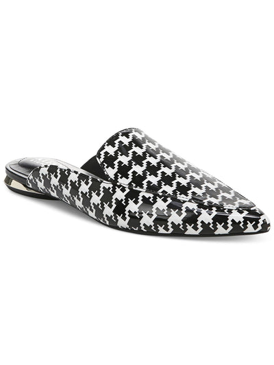 ALFANI Womens Black Houndstooth Cushioned Serrice Pointed Toe Slip On Mules 5 M