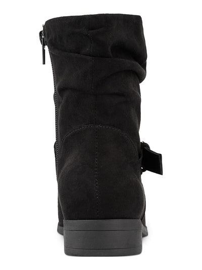 KAREN SCOTT Womens Black Buckle Accent Comfort Clarett Round Toe Block Heel Zip-Up Slouch Boot 7.5 M