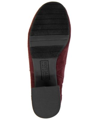 REACTION KENNETH COLE Womens Burgundy Stretch Road Round Toe Block Heel Zip-Up Booties M