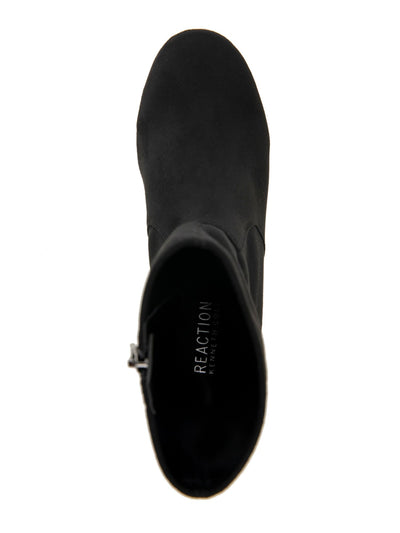 REACTION KENNETH COLE Womens Black Padded Road Round Toe Block Heel Zip-Up Dress Booties 10 M