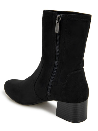 REACTION KENNETH COLE Womens Black Padded Road Round Toe Block Heel Zip-Up Dress Booties 9.5 M