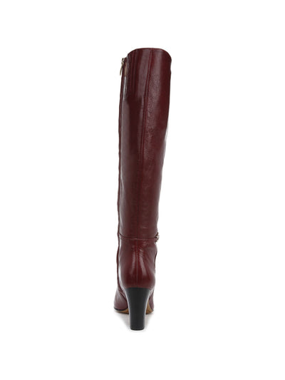 FRANCO SARTO Womens Brown Comfort Palermo Almond Toe Block Heel Zip-Up Leather Dress Boots 6 M