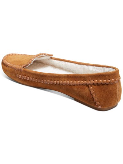 JACK ROGERS Womens Brown Whipstitch Notched Moccasin Padded Millie Round Toe Slip On Leather Slippers Shoes 7 B