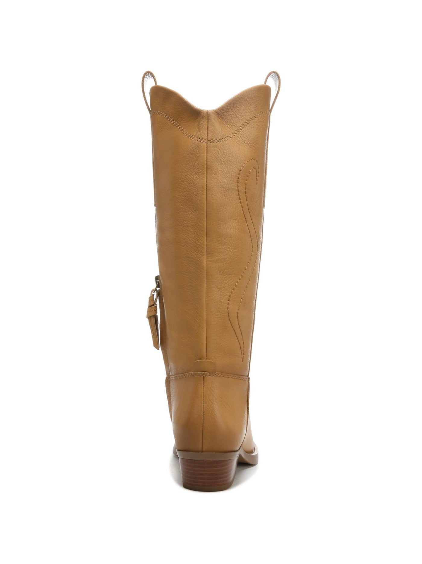 FRANCO SARTO Womens Putty Brown Decorative Stitching Side Pull-Tabs Padded Liandra Pointed Toe Block Heel Zip-Up Leather Cowboy Boots 6 M