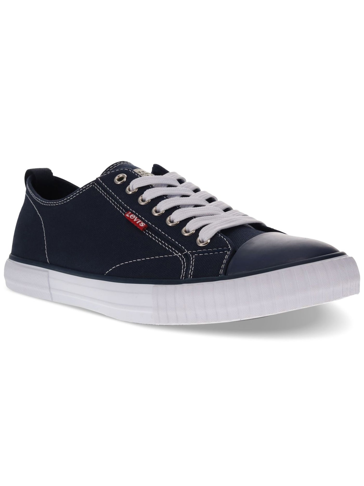 LEVI'S Mens Navy Removable Insole Cushioned Anikin Round Toe Lace-Up Sneakers Shoes 7.5