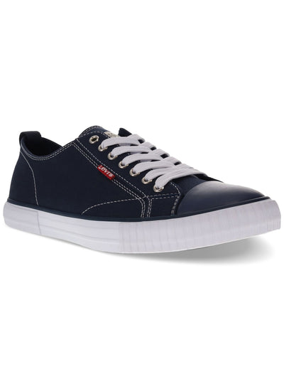 LEVI'S Mens Navy Removable Insole Cushioned Anikin Round Toe Lace-Up Sneakers Shoes 8