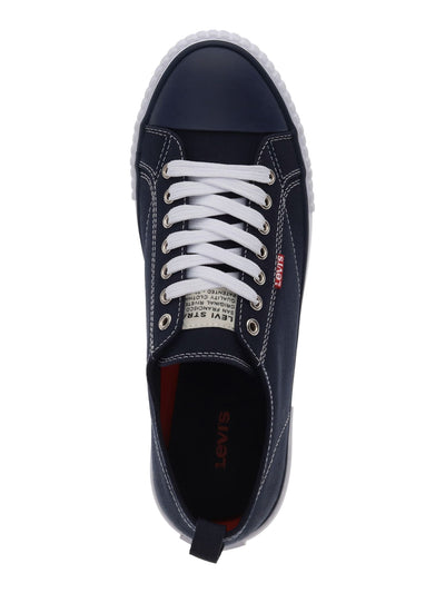 LEVI'S Mens Navy Removable Insole Cushioned Anikin Round Toe Lace-Up Sneakers Shoes 8