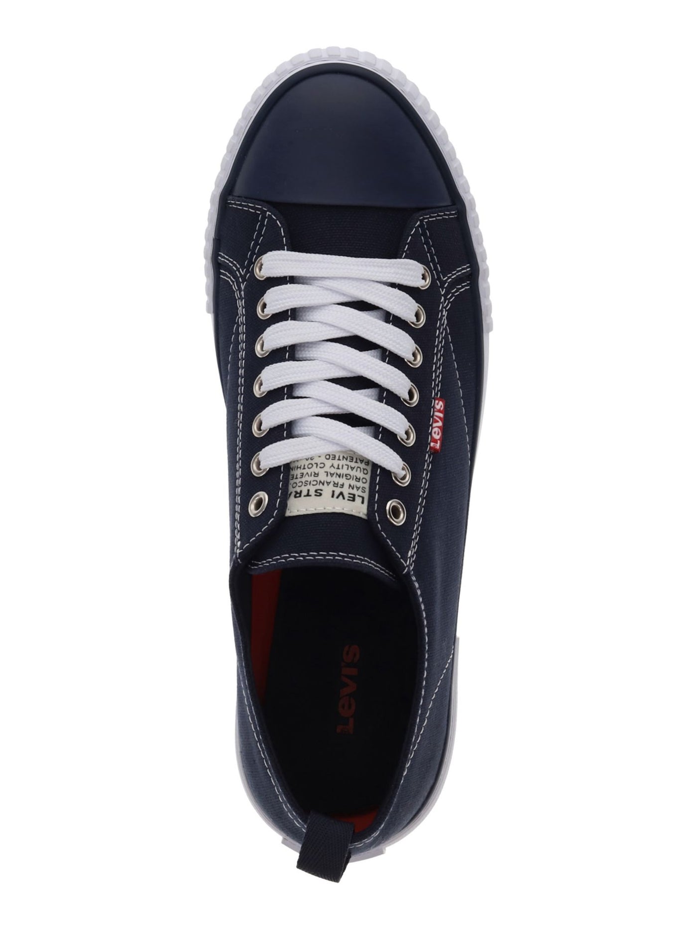 LEVI'S Mens Navy Removable Insole Cushioned Anikin Round Toe Lace-Up Sneakers Shoes 7.5