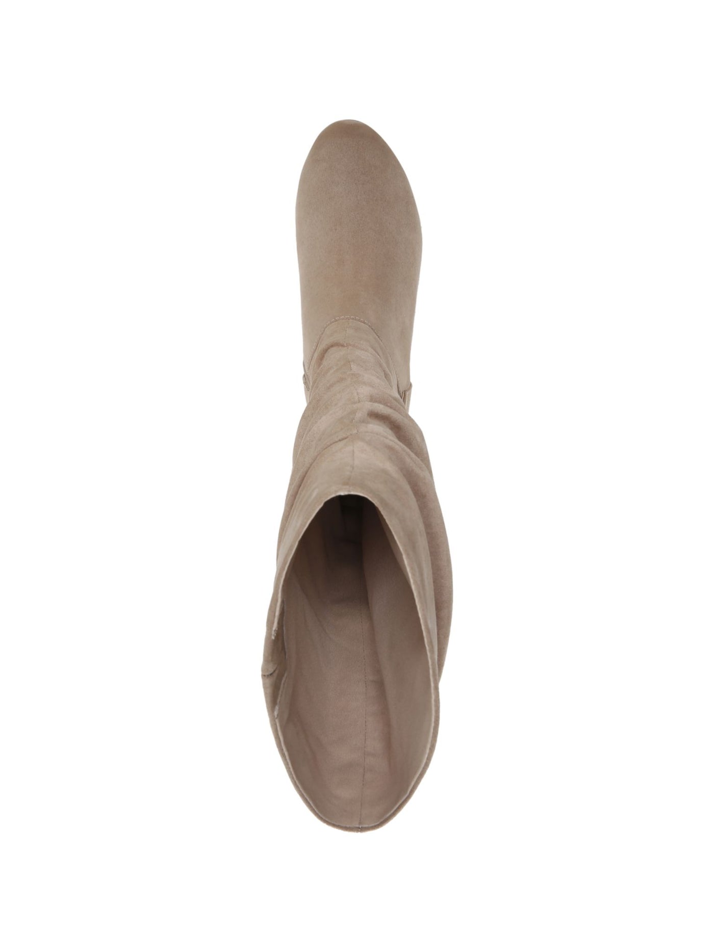DR SCHOLLS Womens Beige Goring Padded Buckle Accent Ruched Break Free Round Toe Wedge Zip-Up Dress Slouch Boot 9 M
