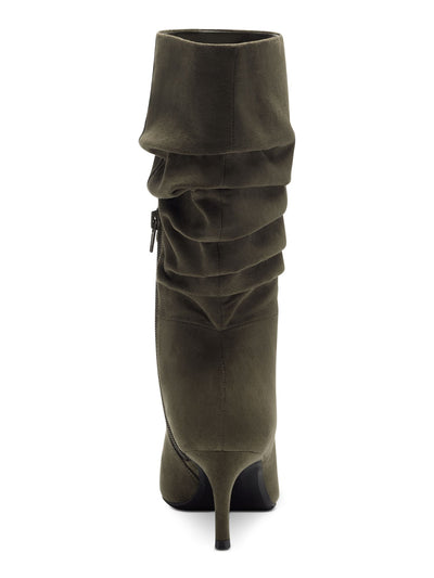 ALFANI Womens Olive Green Padded Lissa Pointed Toe Stiletto Zip-Up Slouch Boot 7 M