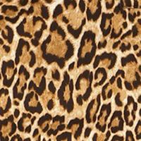MICHAEL MICHAEL KORS Womens Beige Ribbed Unlined Button Up Animal Print Long Sleeve V Neck Boyfriend Cardigan