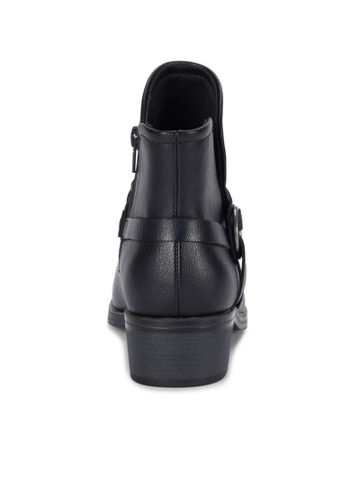 BARETRAPS Womens Black Buckle Accent Cushioned Marshall Almond Toe Block Heel Zip-Up Booties 5.5 M