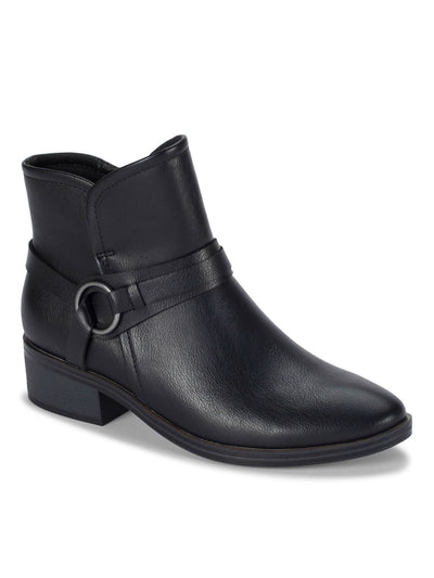 BARETRAPS Womens Black Buckle Accent Cushioned Marshall Almond Toe Block Heel Zip-Up Booties 5.5 M