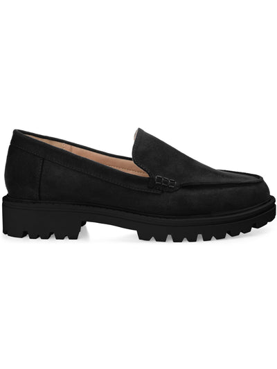 JOURNEE COLLECTION Womens Black Moc Toe Lug Sole Padded Erika Round Toe Slip On Loafers Shoes 10 N