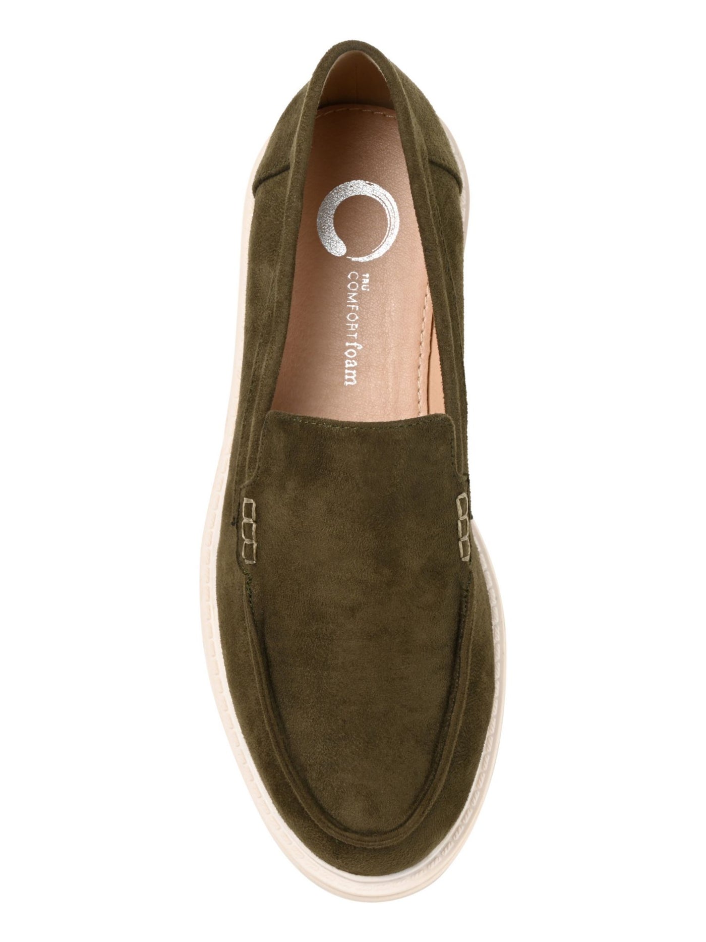 JOURNEE COLLECTION Womens Green Moc Toe Cushioned Lug Sole Treaded Erika Round Toe Slip On Loafers Shoes 8 M