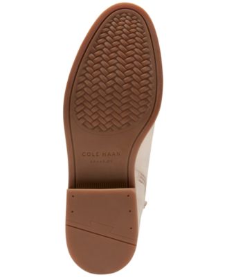 COLE HAAN Womens Beige Waterproof Cushioned River Almond Toe Block Heel Zip-Up Leather Chelsea Boot B