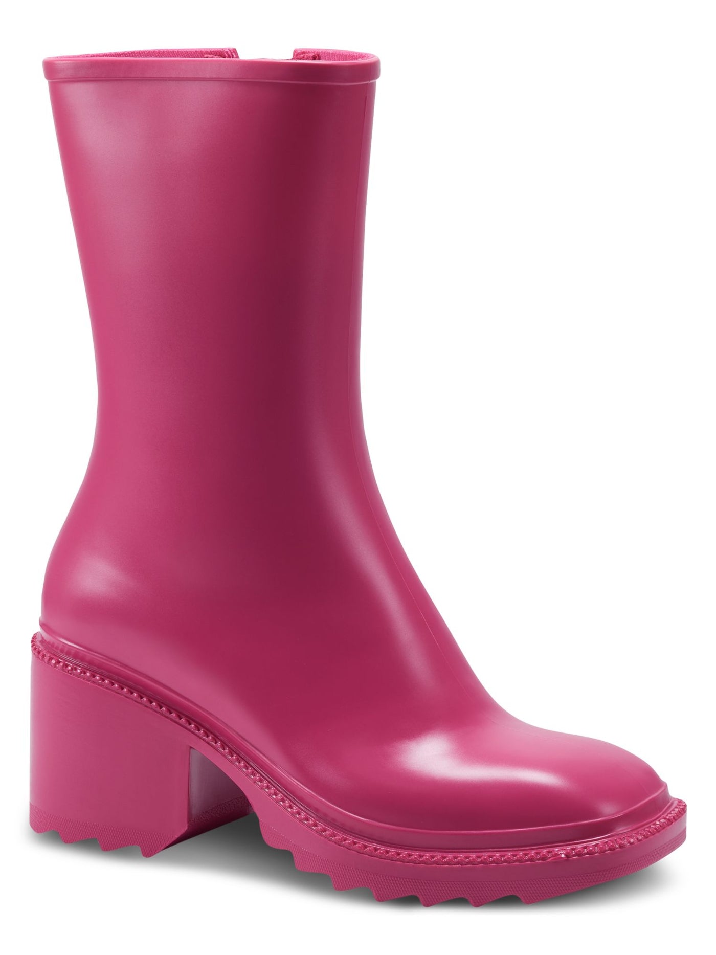 INC Womens Pink Cushioned Everett Square Toe Block Heel Zip-Up Rain Boots 8 M