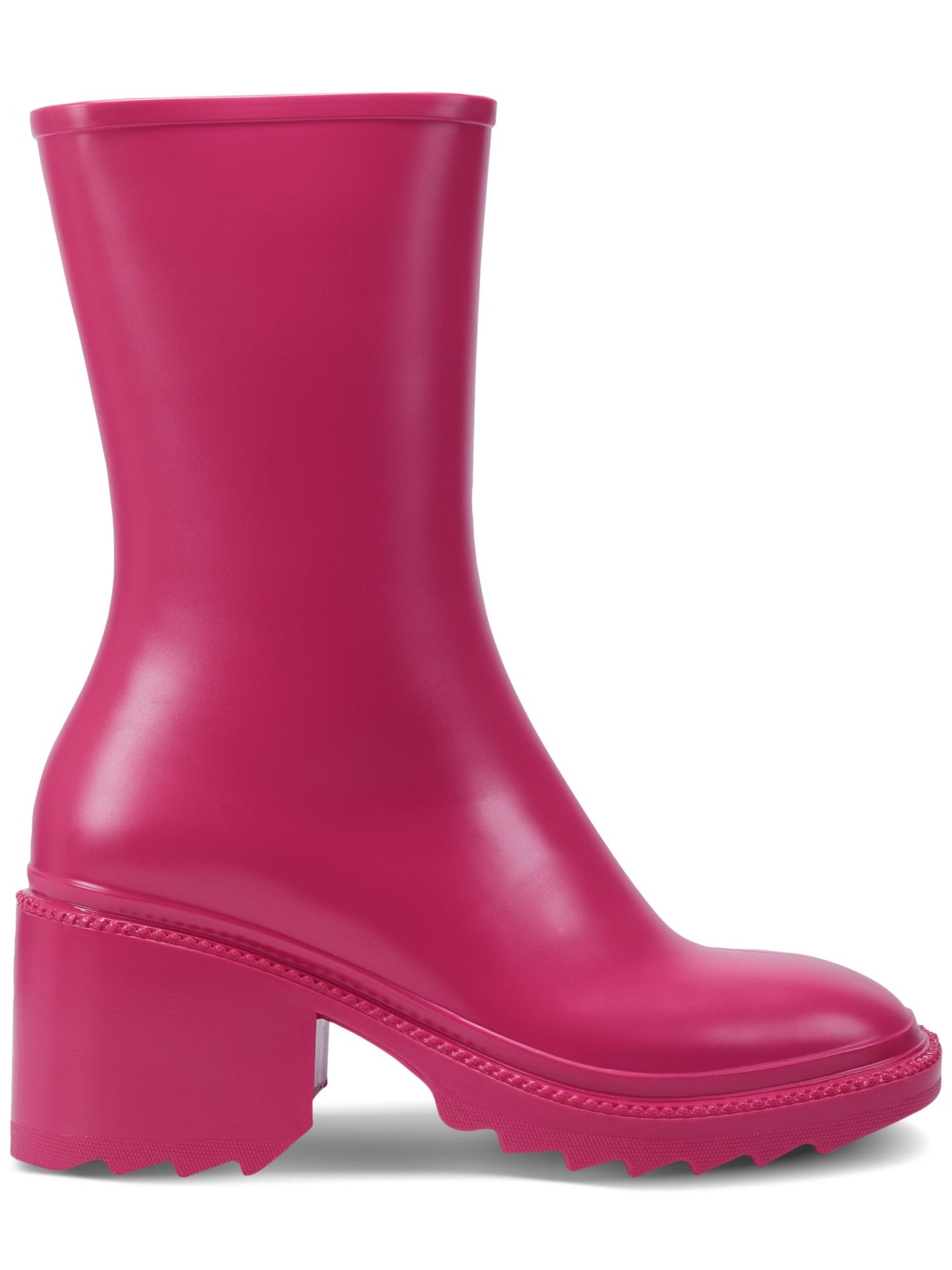 INC Womens Pink Cushioned Everett Square Toe Block Heel Zip-Up Rain Boots 8 M