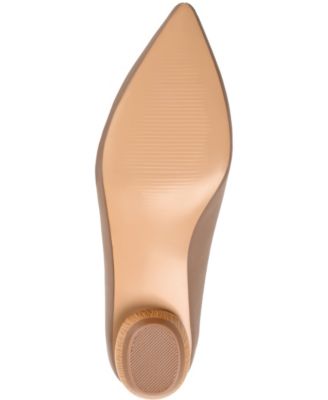JOURNEE COLLECTION Womens Brown Heel Pull-Tab Padded Maggs Pointed Toe Block Heel Slip On Loafers Shoes M