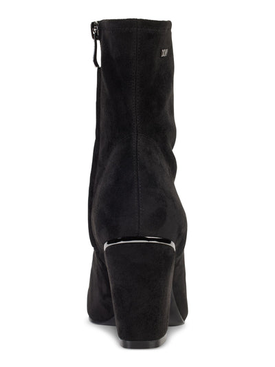 DKNY Womens Black Comfort Stretch Cavale Square Toe Block Heel Zip-Up Booties 9.5 M