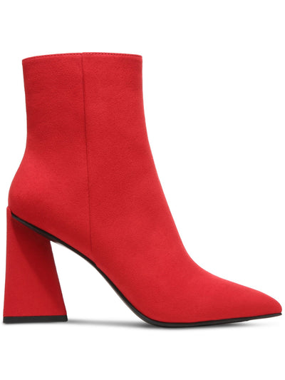 BAR III Womens Red Comfort Asya Pointed Toe Sculpted Heel Zip-Up Dress Boots 7.5 M