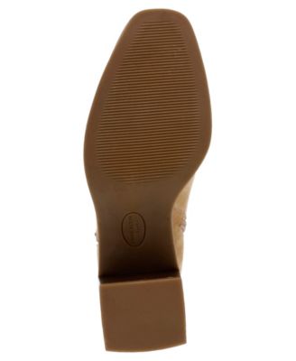 ANNE KLEIN Womens Beige 1" Platform Goring Padded Sierra Round Toe Block Heel Zip-Up Booties M